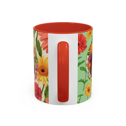 100% Organic Daisy Joy2 Plant Garden Vegan Ceramic Plant Mug Double Sided (11oz) 8 Color Combos