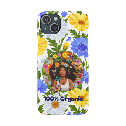 100% Organic Purple Plant Garden Snap Phone Case with Black Woman, for iPhone and Android