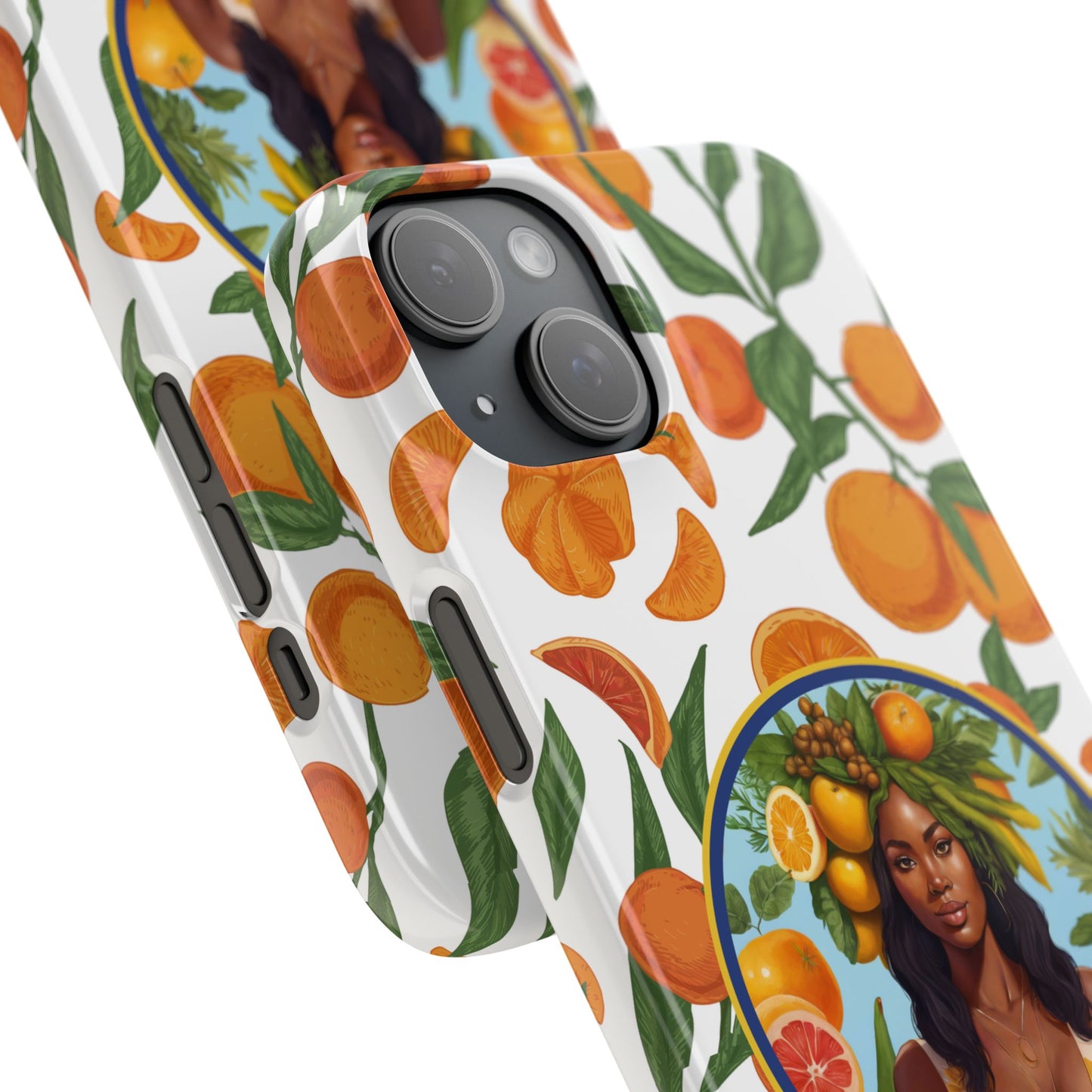 100% Organic Orange Plant Garden Snap Phone Case with Black Woman, Veggie Chic for Androids and iPhone models