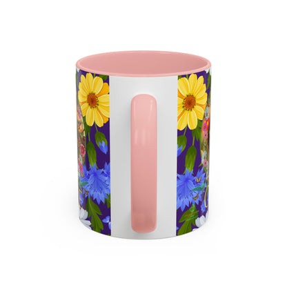 100% Organic Blue Gwen Plant Garden Vegan Ceramic Plant Mug with (11 or 15 oz) 8 Color Combos