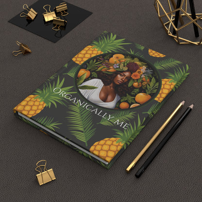 Organically Me A Pineapple Plant, Garden & Vegan Hardcover Journal, Matte 150 pages, Black women