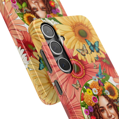 100% Organic Daisy Joy2 Plant Garden Snap Phone Case with Woman, for iPhone and Android