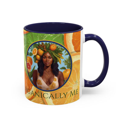 Organically Me Bright Citrus Plant Garden Vegan Ceramic Plant Mug with Black woman (11oz) 8 Color Combos