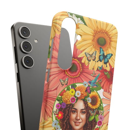 100% Organic Daisy Joy2 Plant Garden Snap Phone Case with Woman, for iPhone and Android