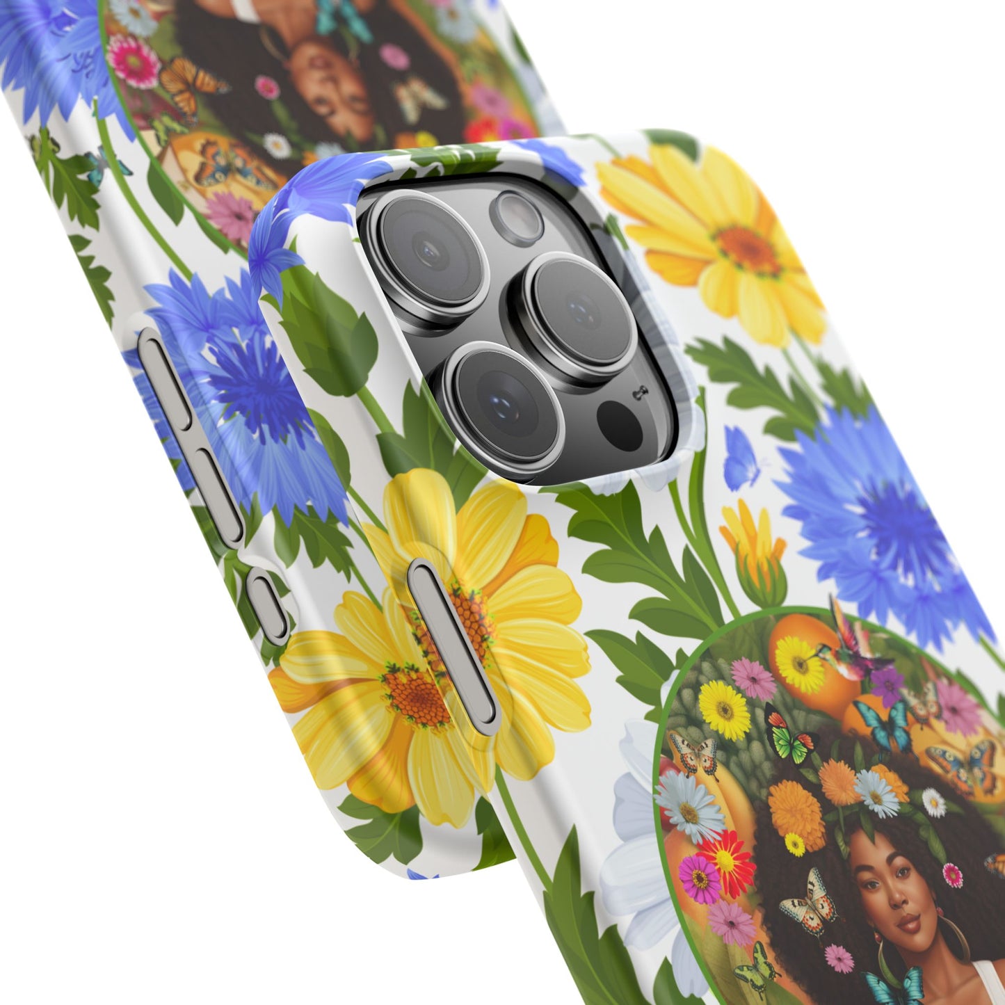 100% Organic Purple Plant Garden Snap Phone Case with Black Woman, for iPhone and Android