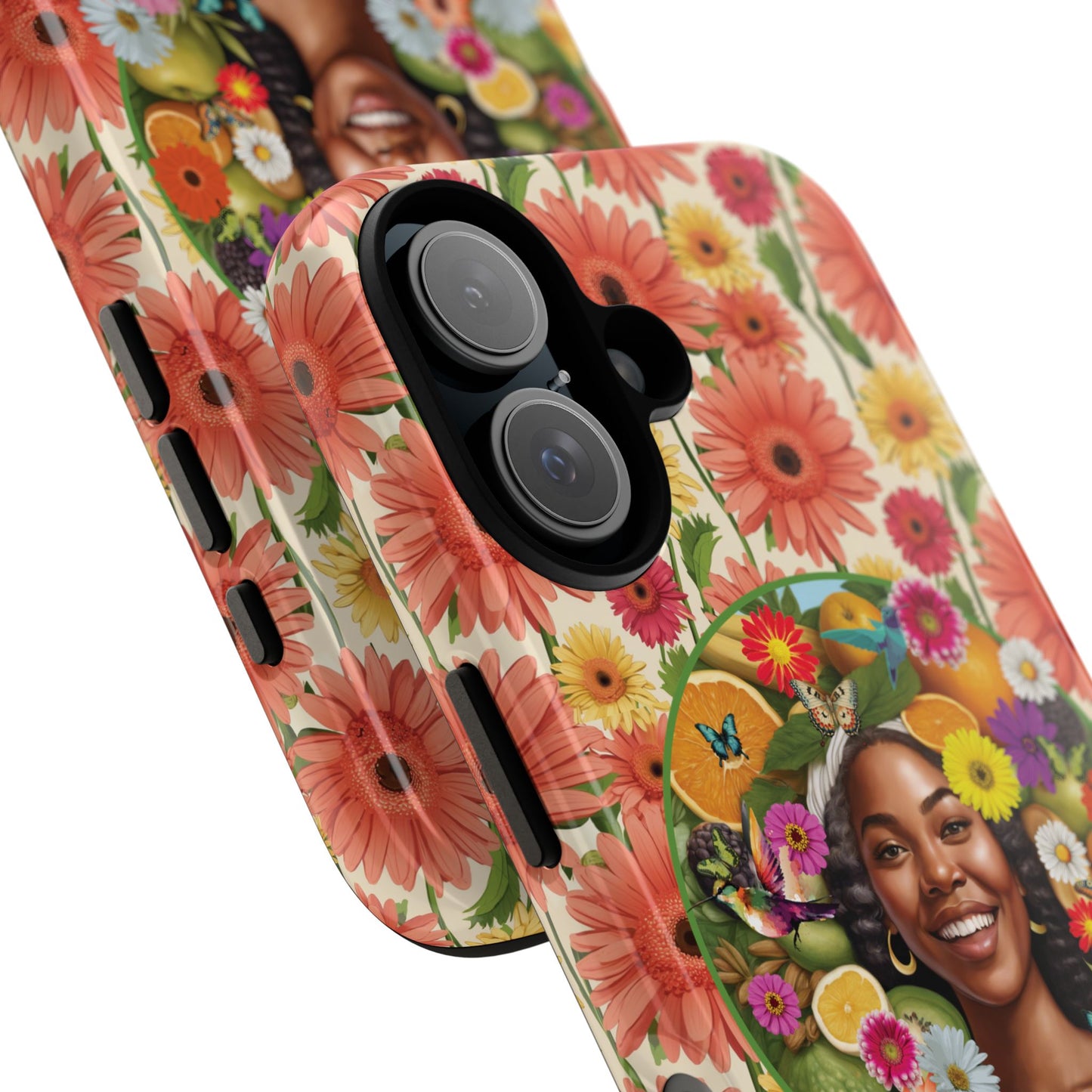 Organically Me A Joy Daisy & Plant Garden: Tough iPhone 16 Case with Eco Garden Plant Vibe Design and Black Woman
