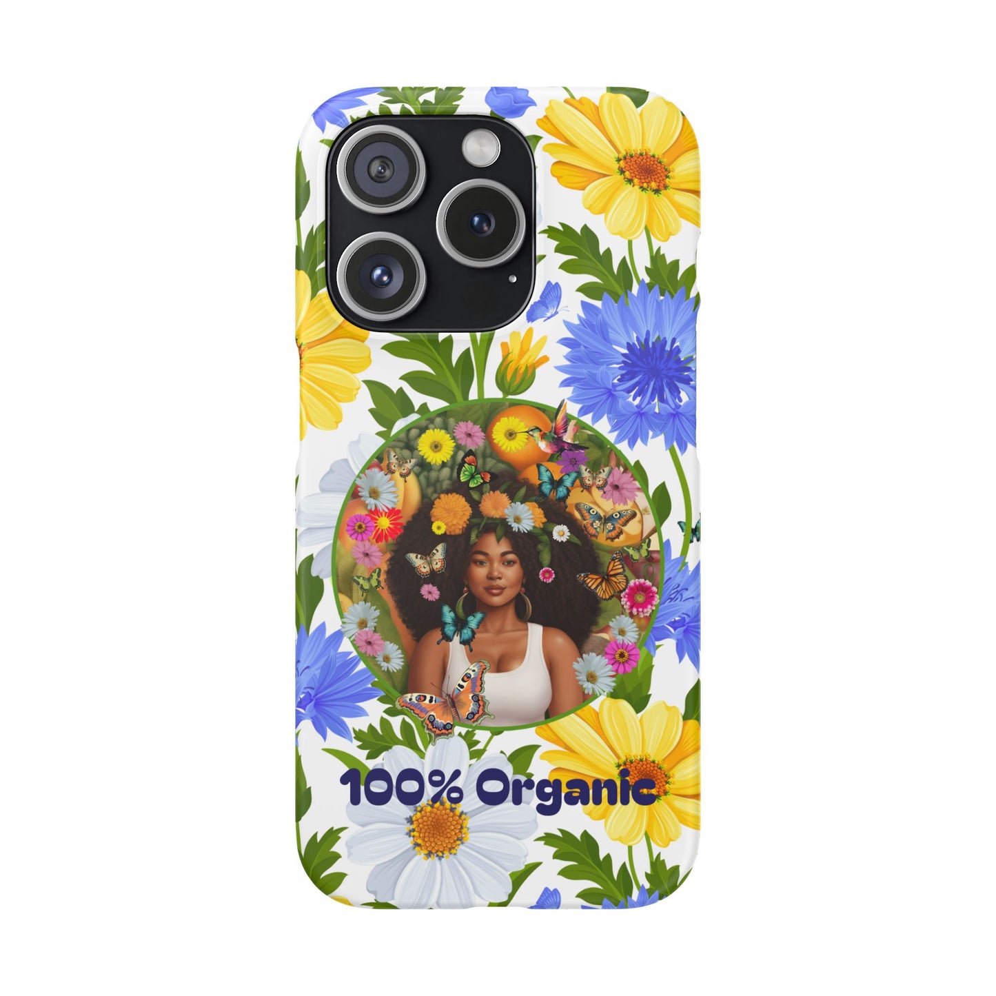 100% Organic Purple Plant Garden Snap Phone Case with Black Woman, for iPhone and Android