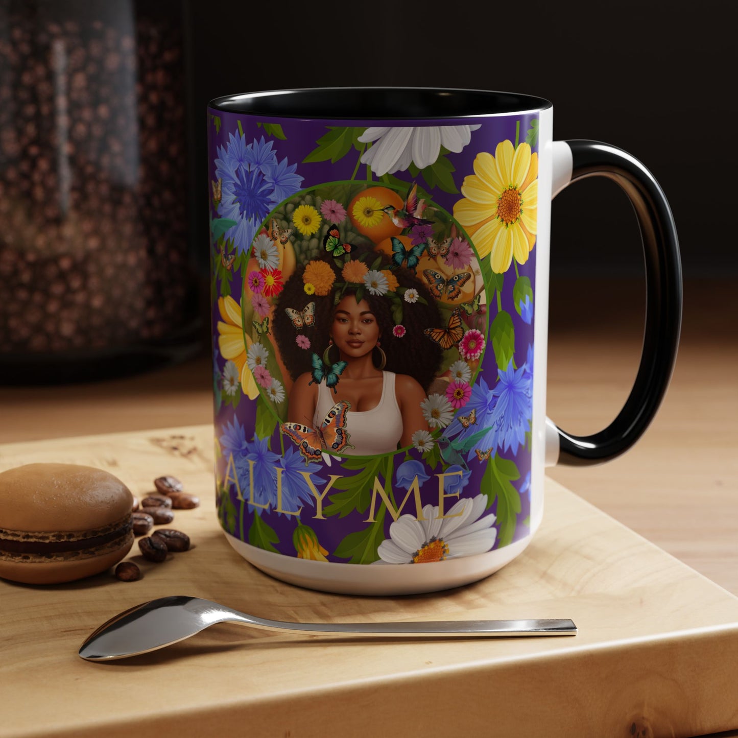 100% Organic Blue Gwen Plant Garden Vegan Ceramic Plant Mug with (11 or 15 oz) 8 Color Combos