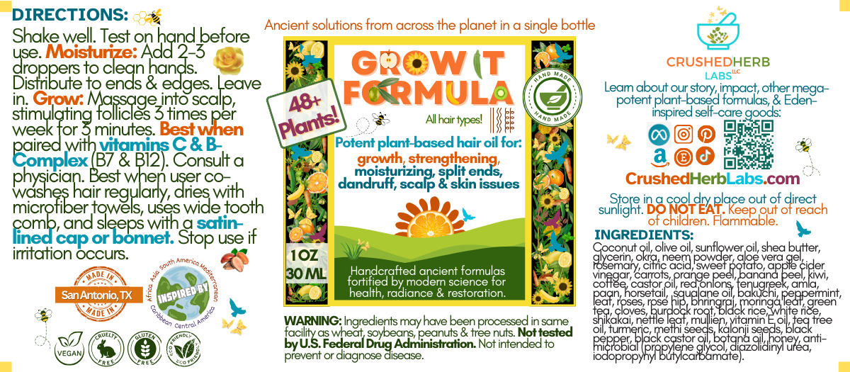 48+ Super Plant-Powered GrowIt! Formula Hair, Eyebrow, Edges, Beard & Mustache Oil 2oz