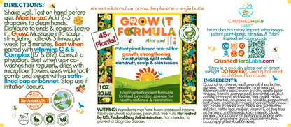 48+ Super Plant-Powered GrowIt! Formula Hair, Eyebrow, Edges, Beard & Mustache Oil 2oz