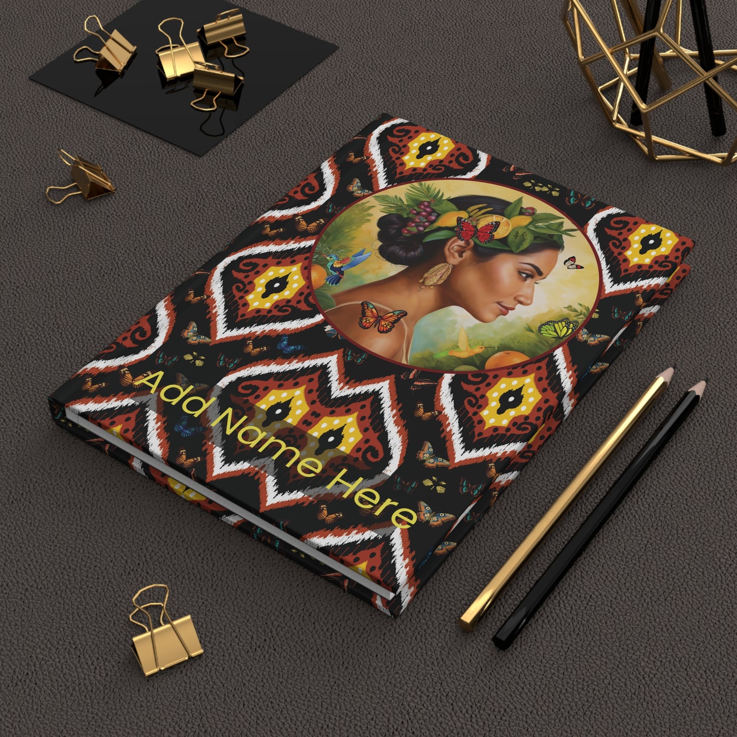 Organically Me A Tribal Butterfly2 Plant Garden & Vegan Hardcover Journal, Matte 150 pages, May be PERSONALIZED