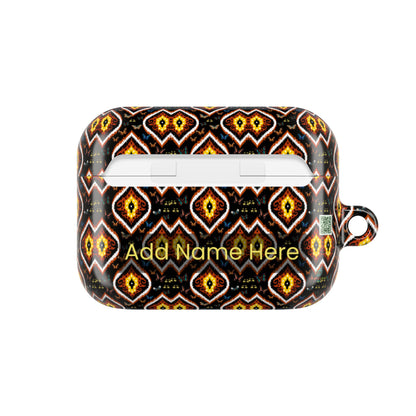 AirPods Case: Yadira Loc Princess Garden Monarch Tribal Ikat Design with Butterflies, Plants & Black Woman for AirPods Pro Gen 1 & 2, AirPods Gen 1, Gen 2, Gen 3