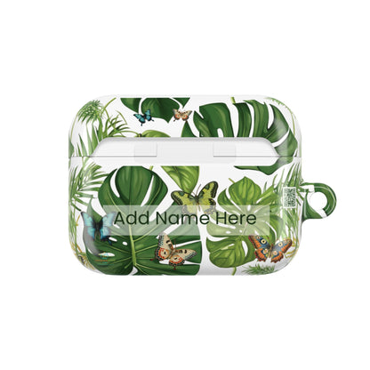 AirPod2 Case: A Monstera Plant Nadia Garden Butterfly Case with Black Woman with locs Design for AirPods Pro Gen 1 & 2, AirPods Gen 1, Gen 2, Gen 3