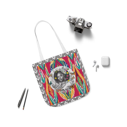 100% Me Ikat Laney Locs Garden-themed 13" tote bag, purse, workout bag, yoga bag with Black Women