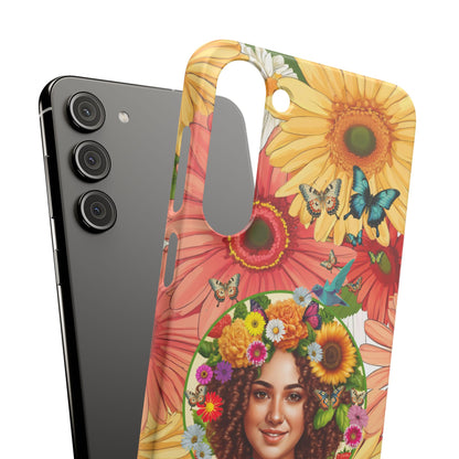 100% Organic Daisy Joy2 Plant Garden Snap Phone Case with Woman, for iPhone and Android