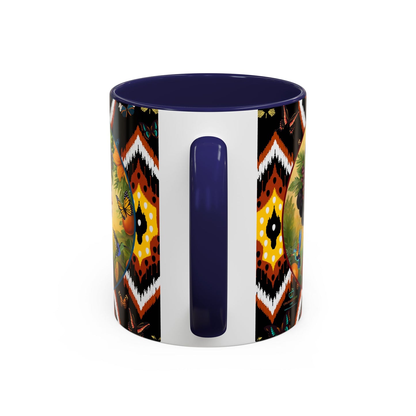 Organically Me A Tribal Butterfly Plant Garden Vegan Ceramic Plant Mug with Black woman (11oz) 8 Color Combos