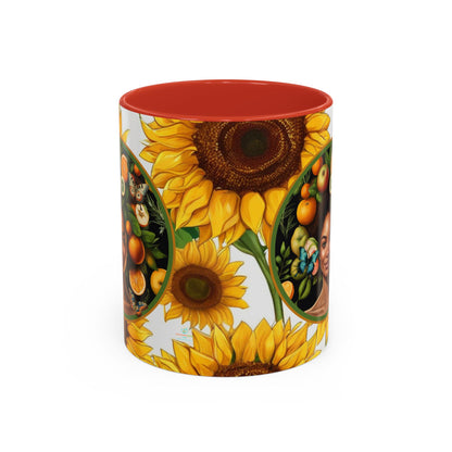 Organically Me Sunflower Plant Garden Vegan Ceramic Plant Mug with Black woman (11oz) 8 Color Combos