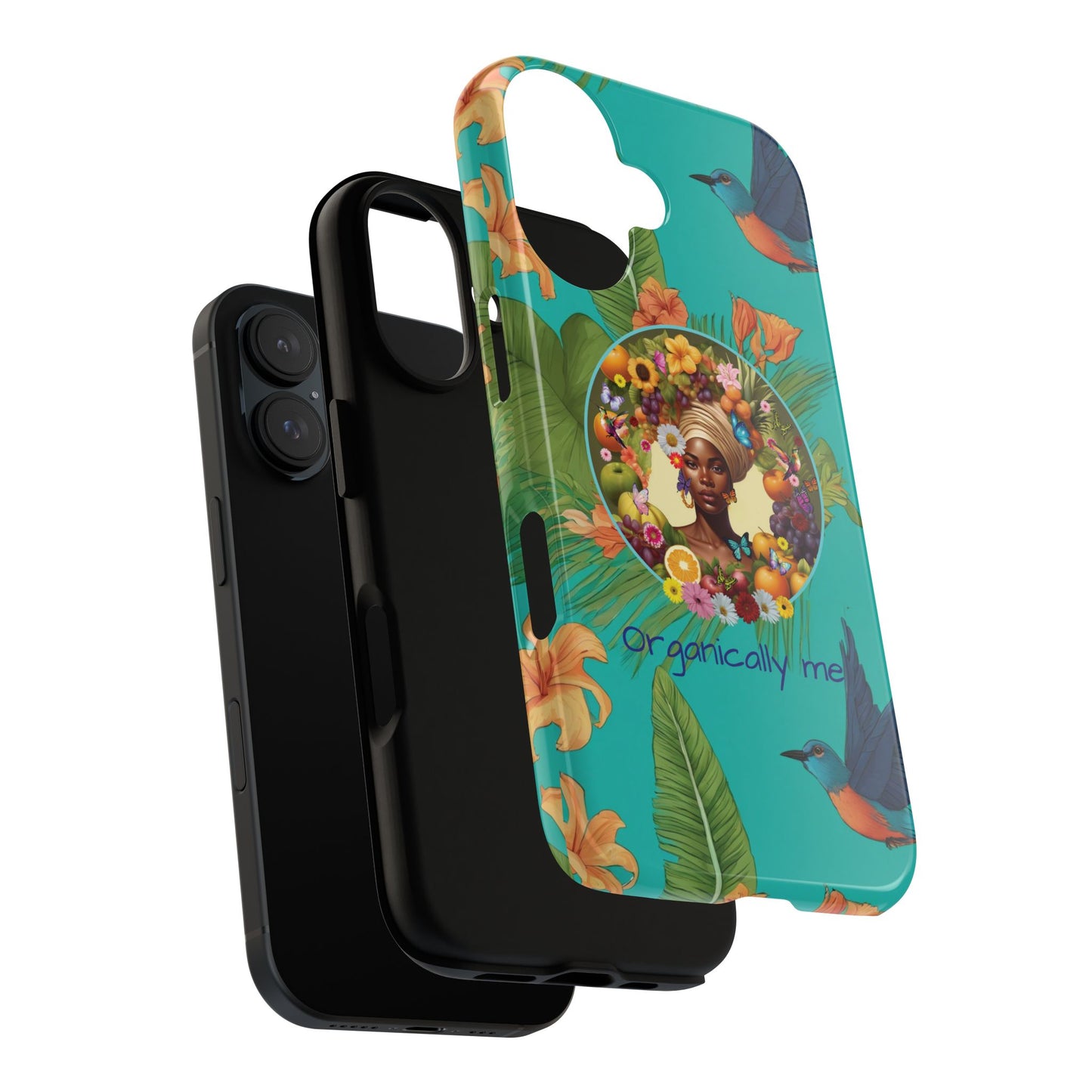 Organically Me A Caribbean Gina Hibiscus Garden: Tough iPhone 16 Case with Eco Garden Plant Vibe and Black Woman