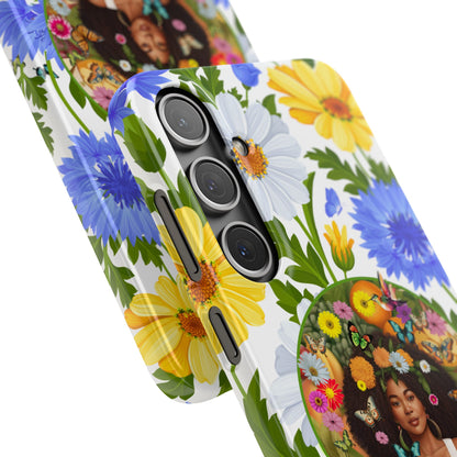 100% Organic Purple Plant Garden Snap Phone Case with Black Woman, for iPhone and Android