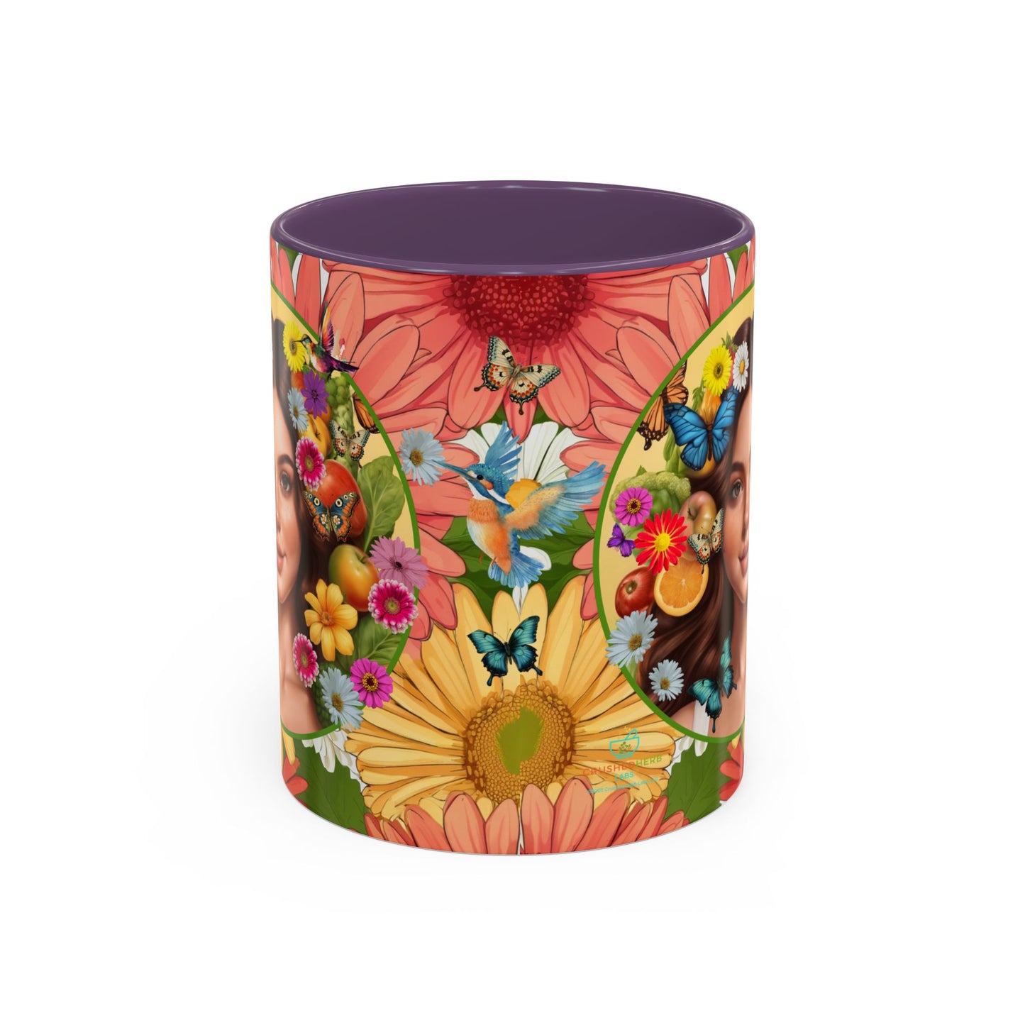 100% Organic Gerber Joy3 Plant Garden Vegan Ceramic Plant Mug with Woman (11oz) 8 Color Combos