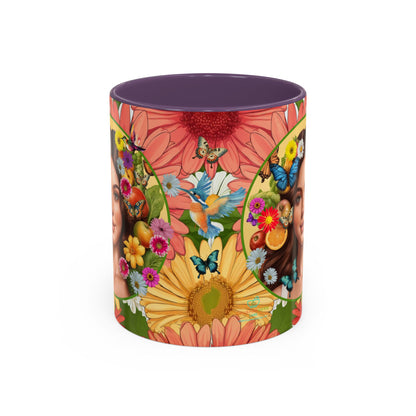 100% Organic Gerber Joy3 Plant Garden Vegan Ceramic Plant Mug with Woman (11oz) 8 Color Combos