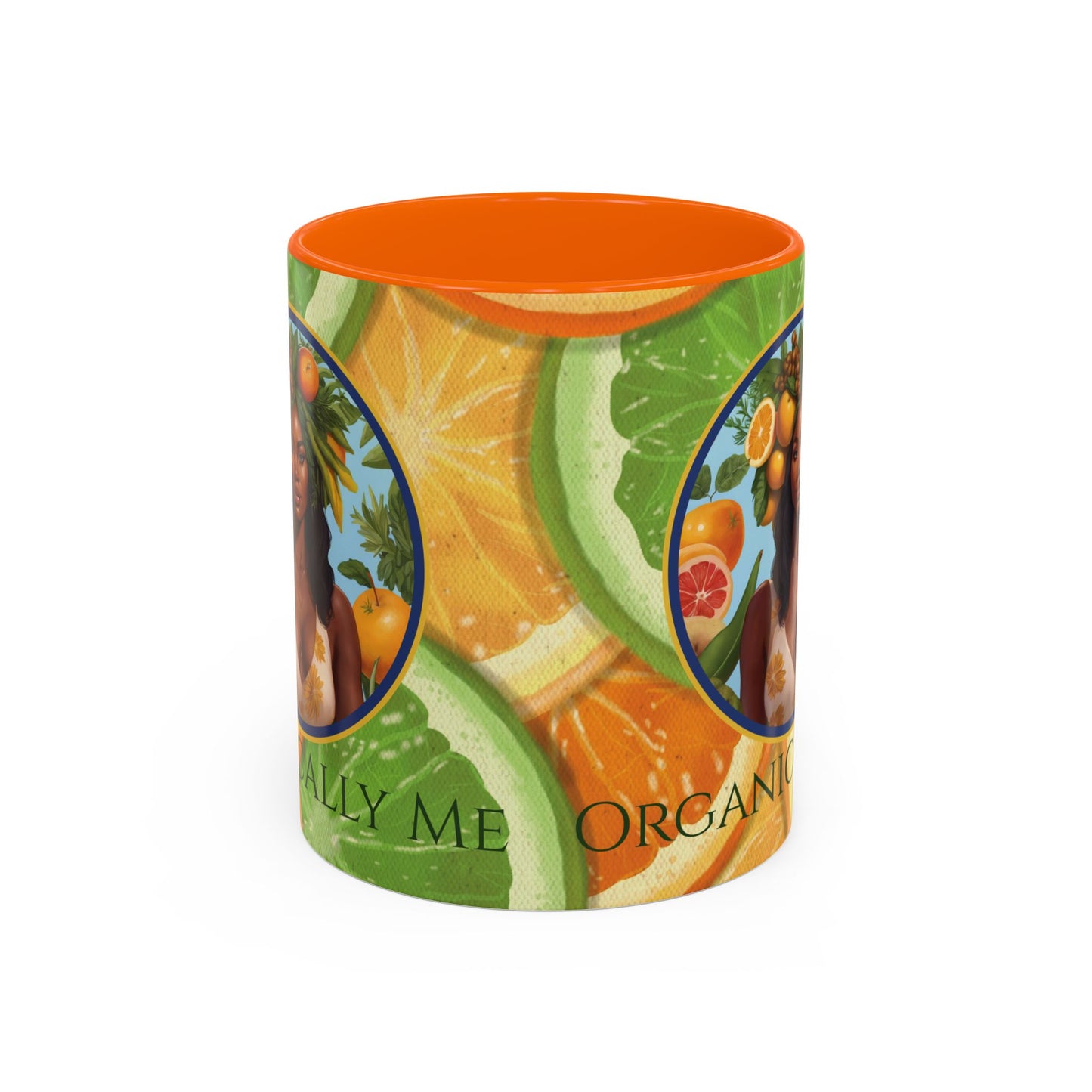 Organically Me Bright Citrus Plant Garden Vegan Ceramic Plant Mug with Black woman (11oz) 8 Color Combos