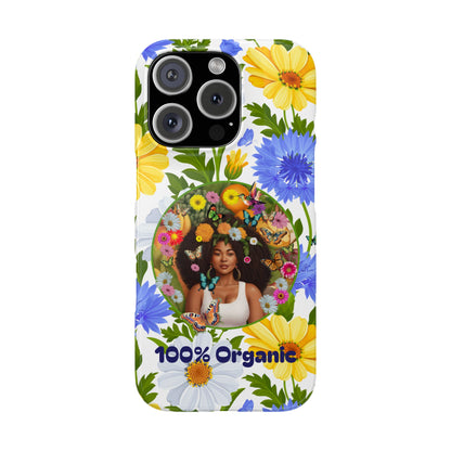 100% Organic Purple Plant Garden Snap Phone Case with Black Woman, for iPhone and Android