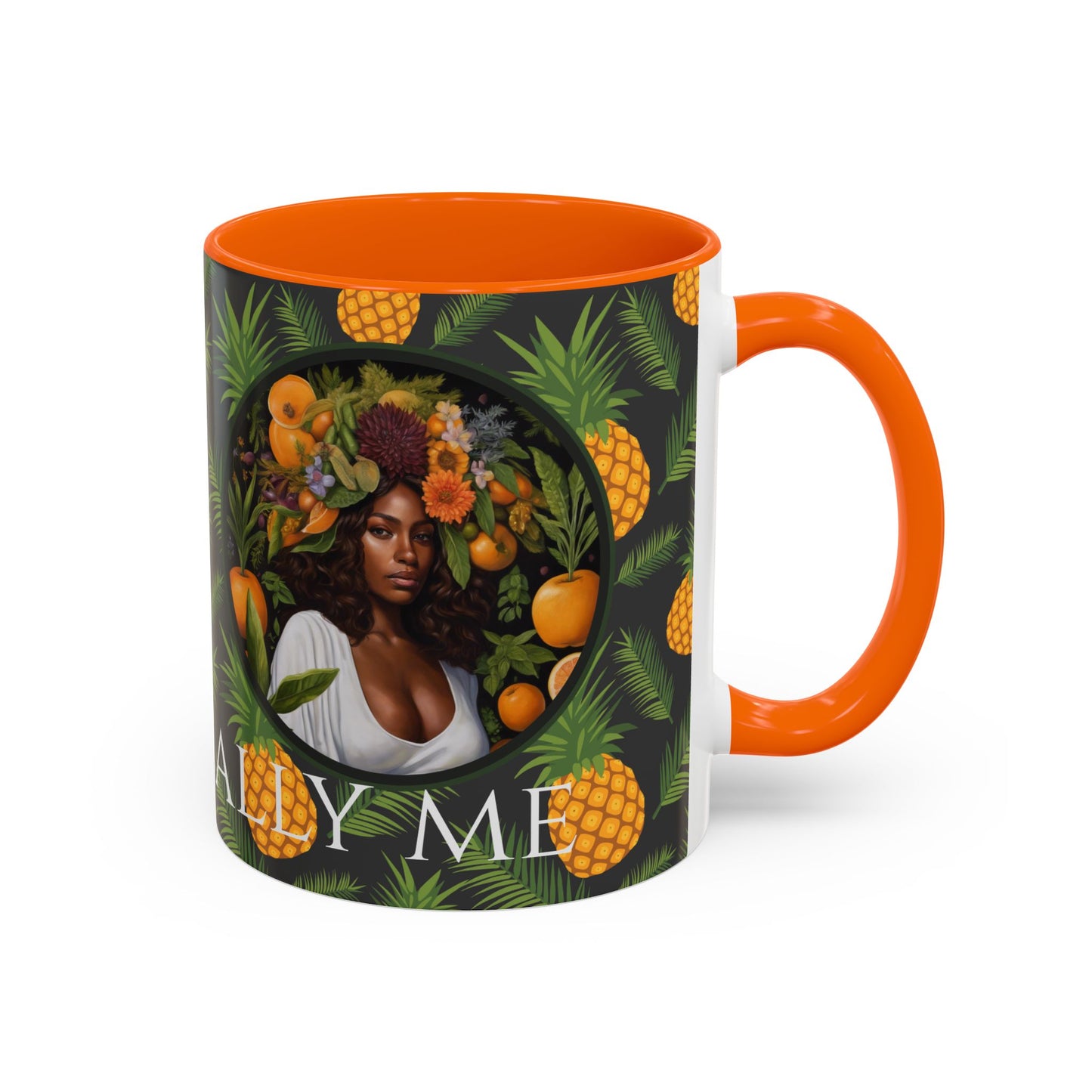 Organically Me A Pineapple Plant Garden Vegan Ceramic Plant Mug with Black woman (11oz)