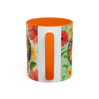 100% Organic Daisy Joy Plant Garden Vegan Ceramic Plant Mug, Black Woman Double Sided (11oz) 8 Color Combos