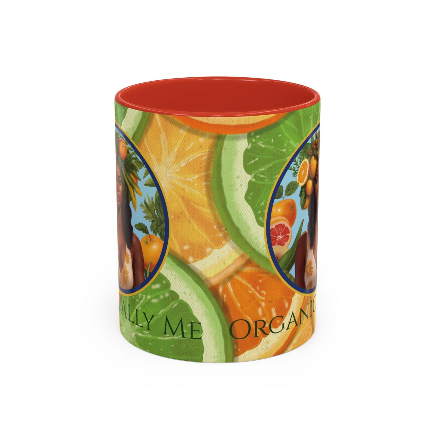 Organically Me Bright Citrus Plant Garden Vegan Ceramic Plant Mug with Black woman (11oz) 8 Color Combos