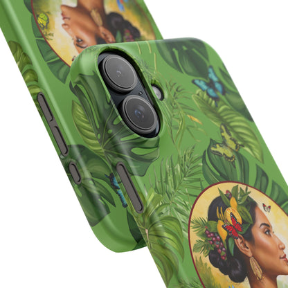 Organically Me A Monstera Butterfly Garden Snap Phone Case with Woman, Veggie Chic for Androids and iPhone models