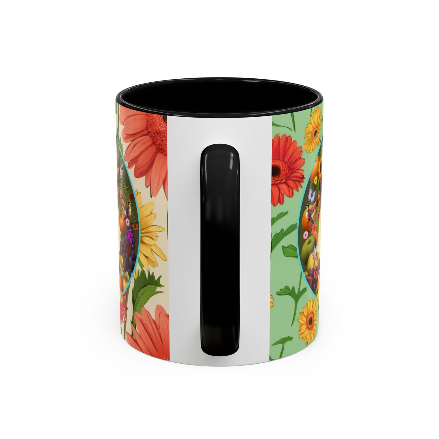 100% Organic Daisy Joy3 Plant Garden Vegan Ceramic Plant Mug, Black Woman Double Sided (11oz) 8 Color Combos