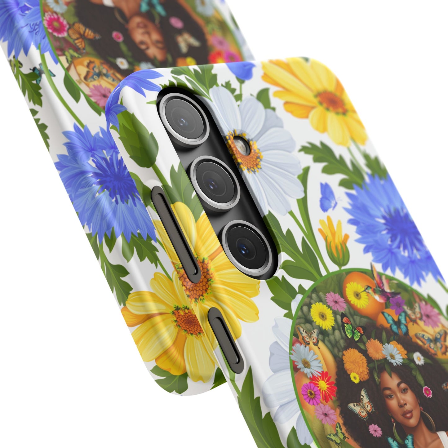 100% Organic Purple Plant Garden Snap Phone Case with Black Woman, for iPhone and Android