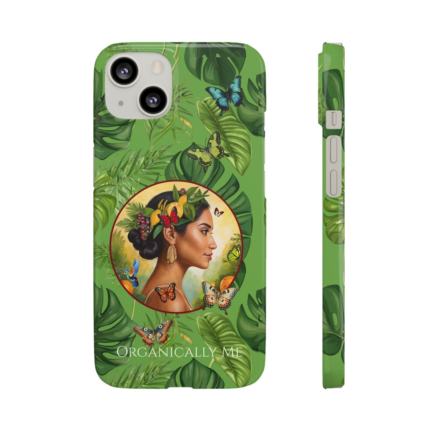 Organically Me A Monstera Butterfly Garden Snap Phone Case with Woman, Veggie Chic for Androids and iPhone models