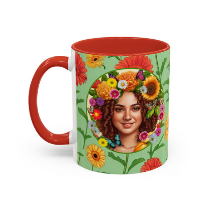 100% Organic Daisy Joy2 Plant Garden Vegan Ceramic Plant Mug Double Sided (11oz) 8 Color Combos