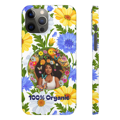 100% Organic Purple Plant Garden Snap Phone Case with Black Woman, for iPhone and Android