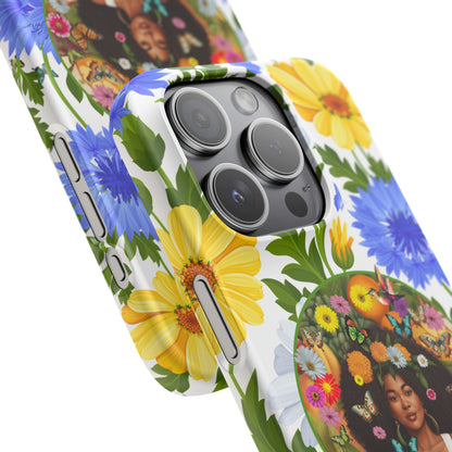 100% Organic Purple Plant Garden Snap Phone Case with Black Woman, for iPhone and Android