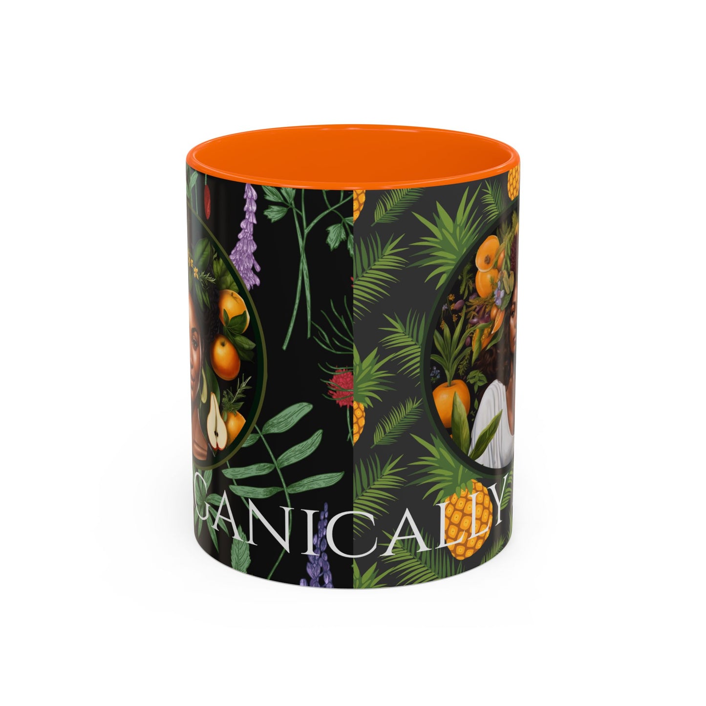 Organically Me A Pineapple Plant Garden Vegan Ceramic Plant Mug with Black woman (11oz)