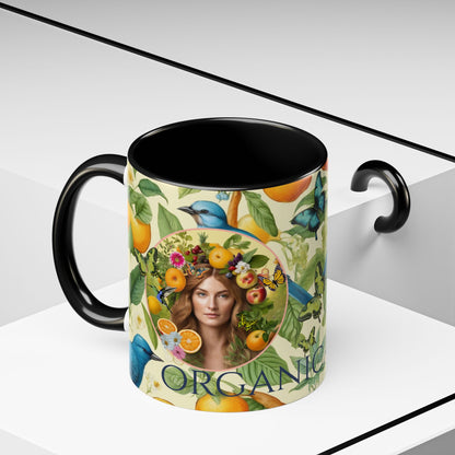 Organically Me A Lemon Bluebird Leda Plant Garden Vegan Ceramic Plant Mug with Black woman (11oz) 8 Color Combos