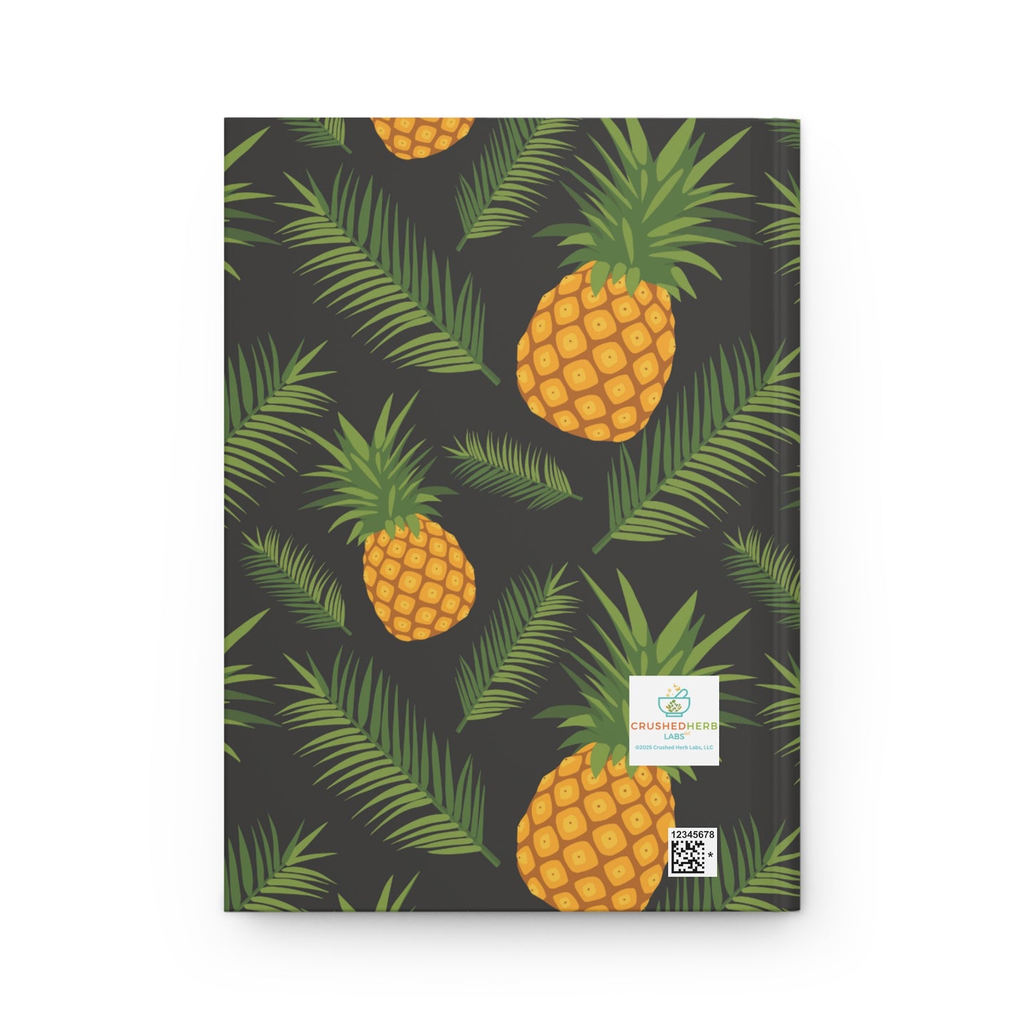 Organically Me A Pineapple Plant, Garden & Vegan Hardcover Journal, Matte 150 pages, Black women