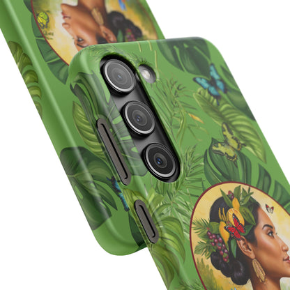 Organically Me A Monstera Butterfly Garden Snap Phone Case with Woman, Veggie Chic for Androids and iPhone models