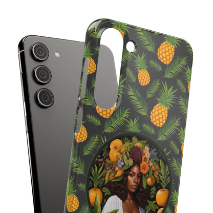 Organically Me A Pineapple Plant Garden Snap Case with Black Woman