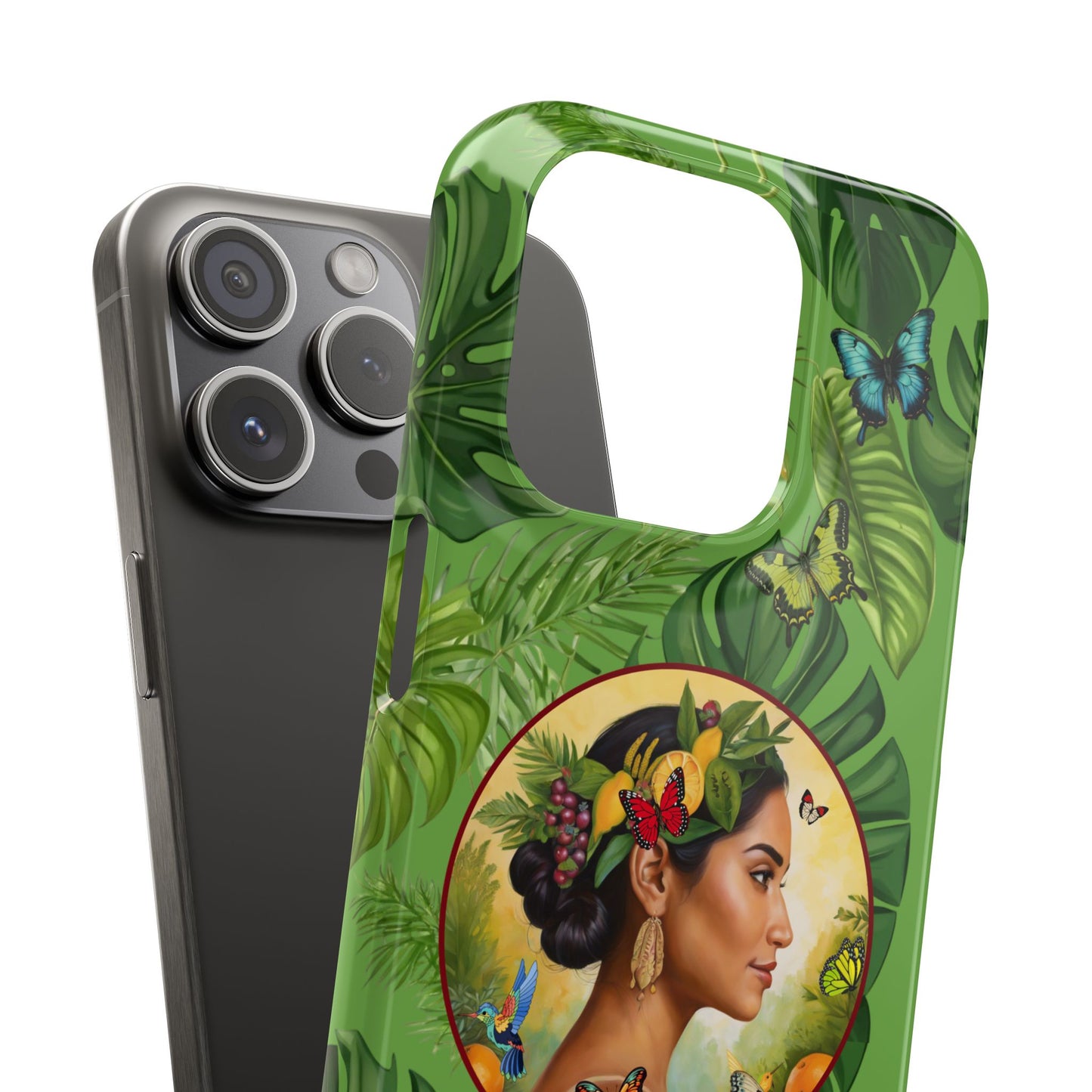 Organically Me A Monstera Butterfly Garden Snap Phone Case with Woman, Veggie Chic for Androids and iPhone models