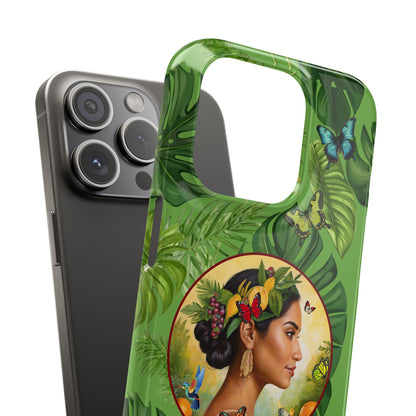 Organically Me A Monstera Butterfly Garden Snap Phone Case with Woman, Veggie Chic for Androids and iPhone models