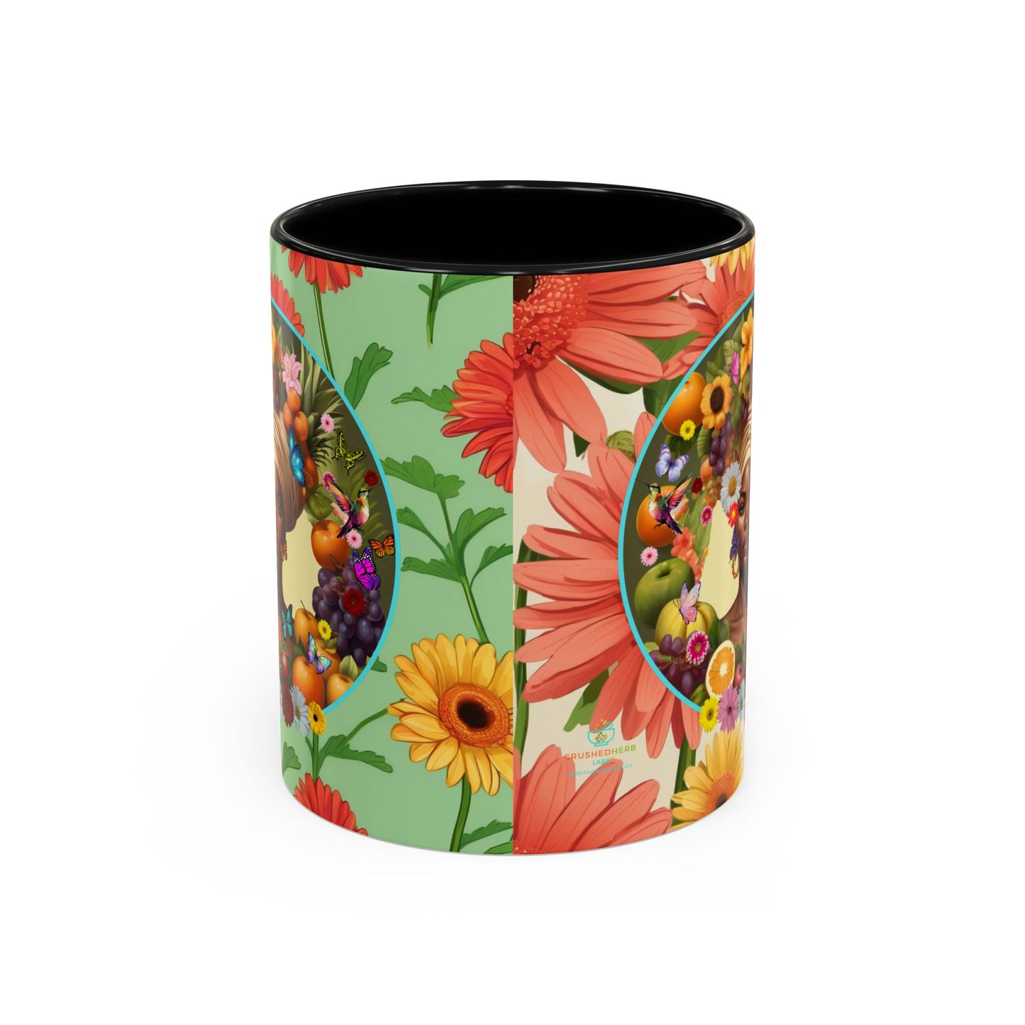 100% Organic Daisy Joy Plant Garden Vegan Ceramic Plant Mug, Black Woman Double Sided (11oz) 8 Color Combos