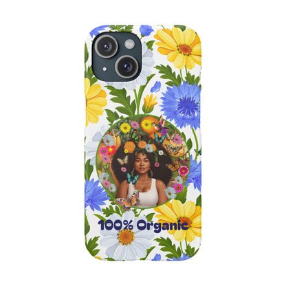 100% Organic Purple Plant Garden Snap Phone Case with Black Woman, for iPhone and Android