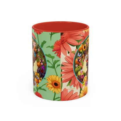 100% Organic Daisy Joy Plant Garden Vegan Ceramic Plant Mug, Black Woman Double Sided (11oz) 8 Color Combos