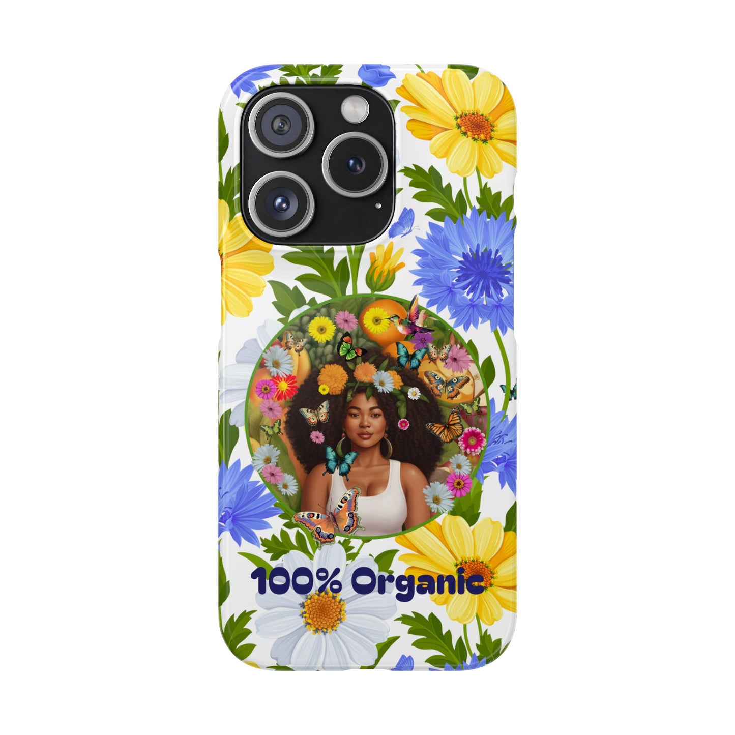 100% Organic Purple Plant Garden Snap Phone Case with Black Woman, for iPhone and Android
