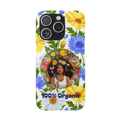 100% Organic Purple Plant Garden Snap Phone Case with Black Woman, for iPhone and Android