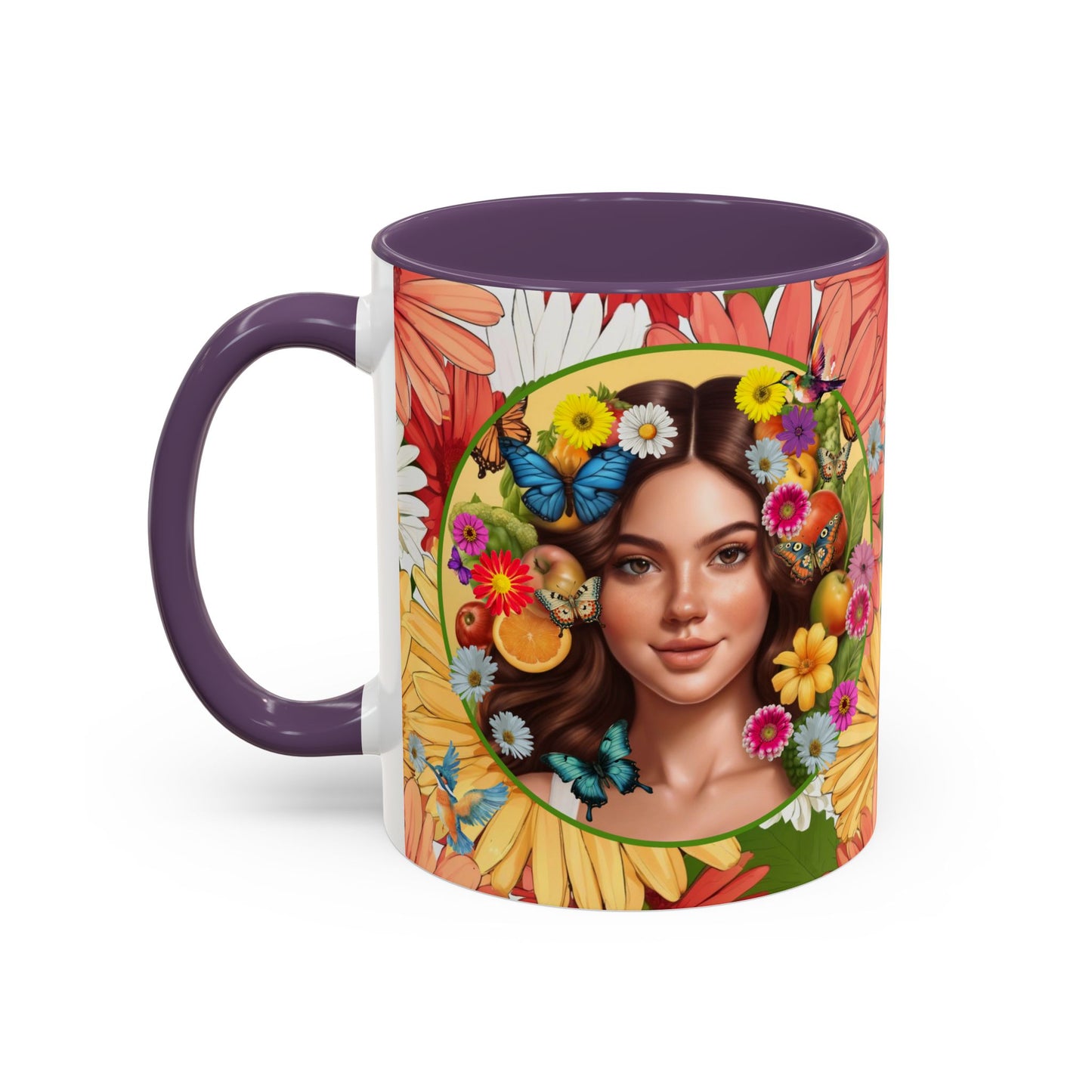 100% Organic Gerber Joy3 Plant Garden Vegan Ceramic Plant Mug with Woman (11oz) 8 Color Combos